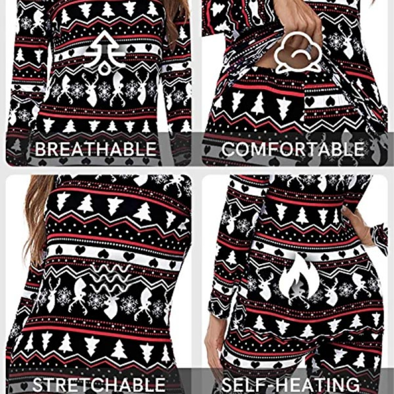 Thermal Underwear for Women Ultra Soft Smooth Knit Long Set Base Layer Top & Bottom